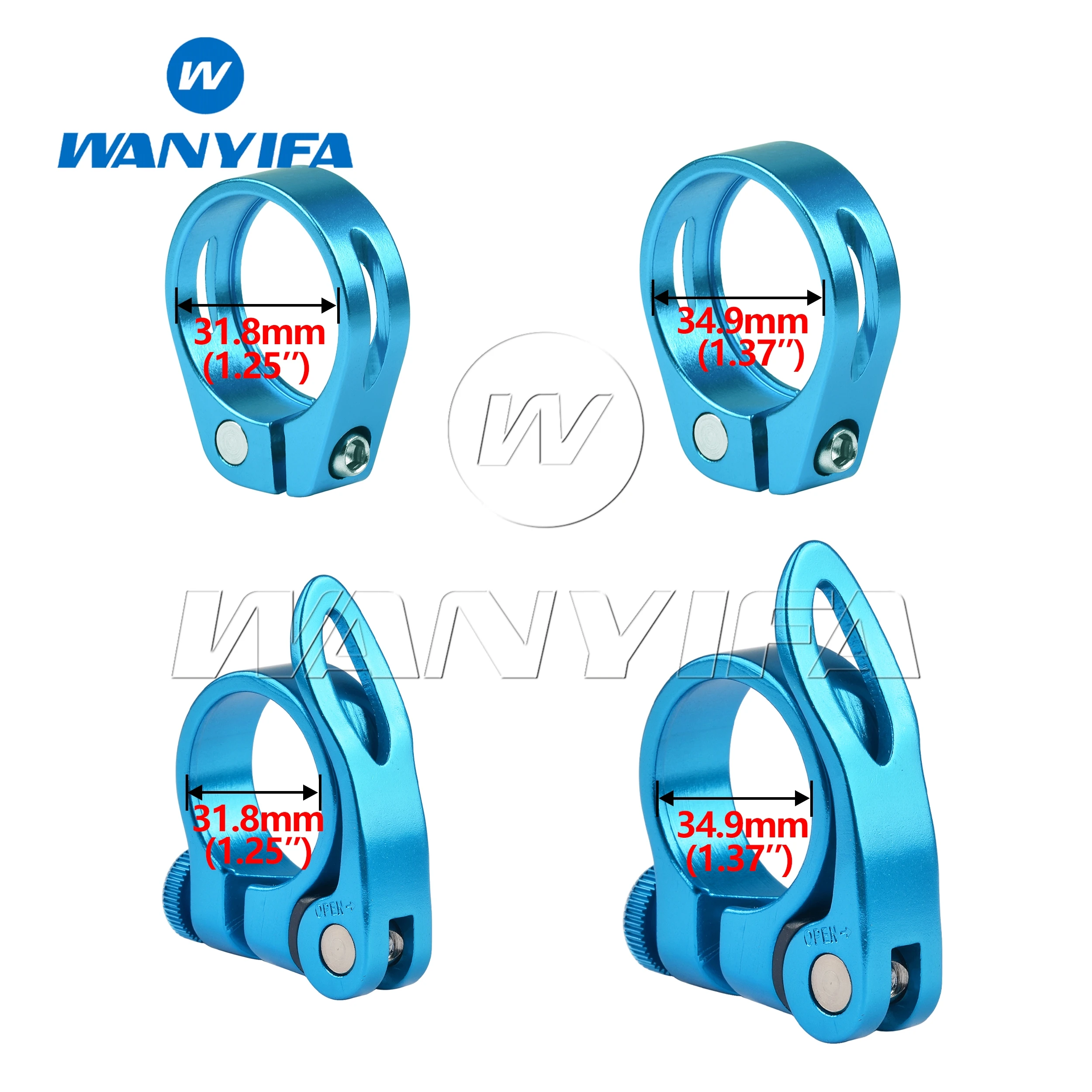 Wanyifa Aluminium Alloy Bicycle Seatpost Clamp 31.8/34.9mm Seat Tube Clamp for Road Mountain Bike Seat Tube Clip Clamps