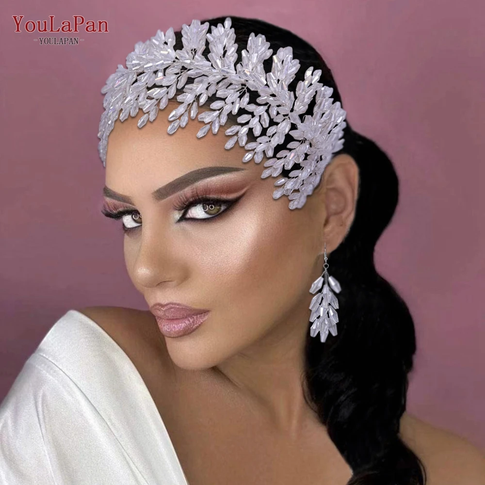 

YouLaPan Crystal Headband for Wedding Bridal Headpiece Bride Hair Accessories Elegant Women Hair Tiara Pageant Headdress HP371