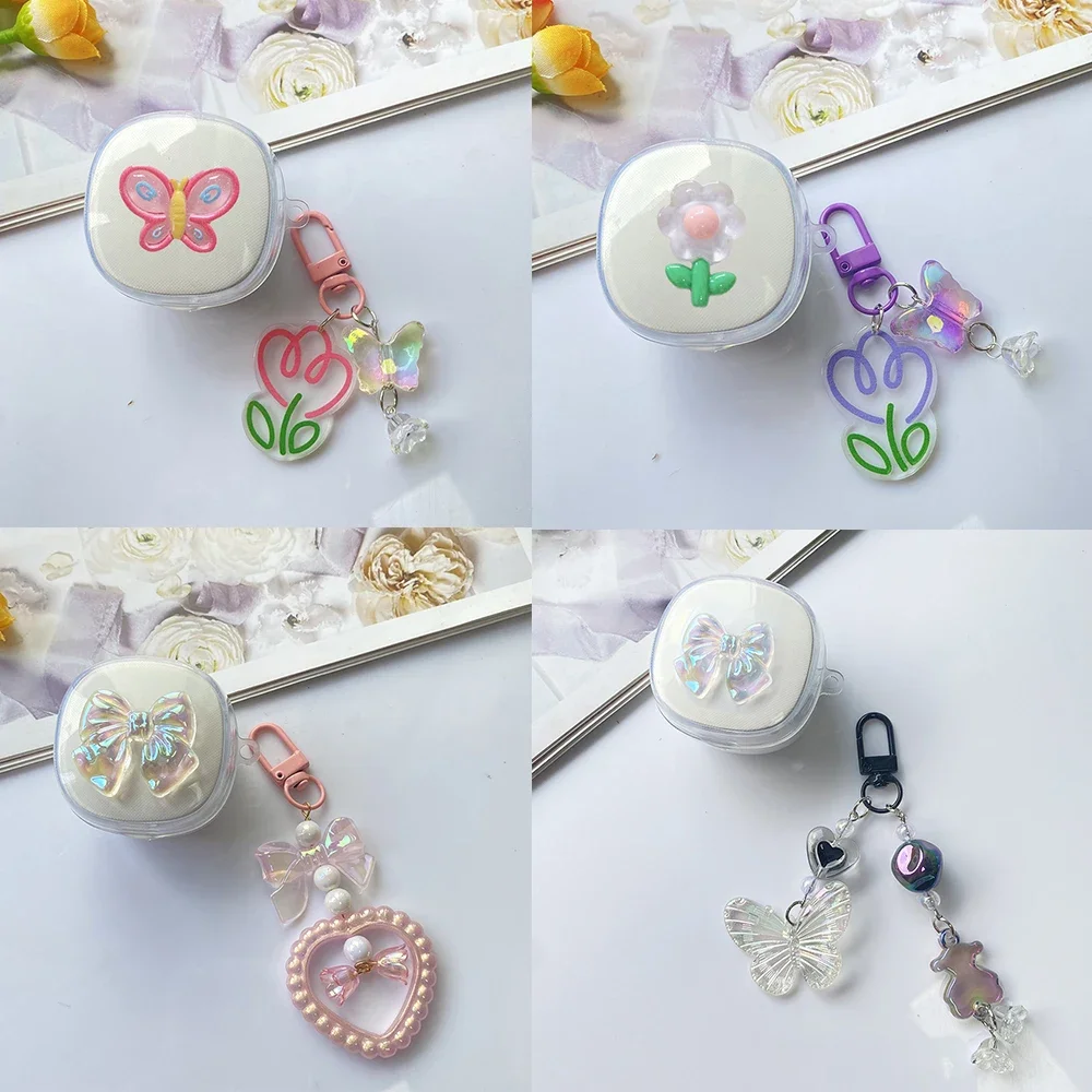 For  ATH SQ1TW2 Case Fashion Flower Pendant Earphone Case for ATH SQ1 TW2 Silicone Transparent Headset Cover