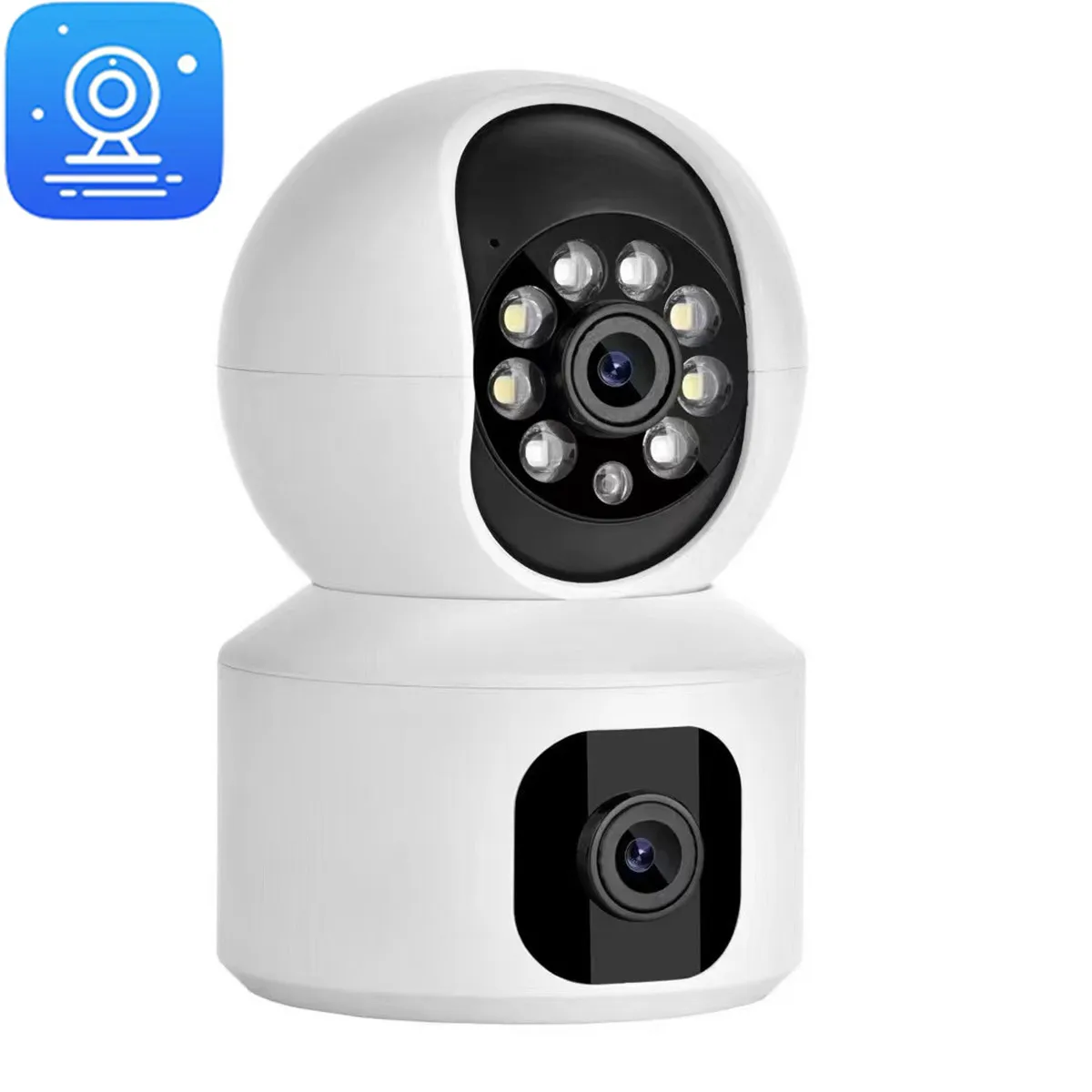 4MP EseeCloud  APP Dual Lens Full Color 360Degree Wireless PTZ IP Dome Camera  Intercom Home Security CCTV Baby Monitor