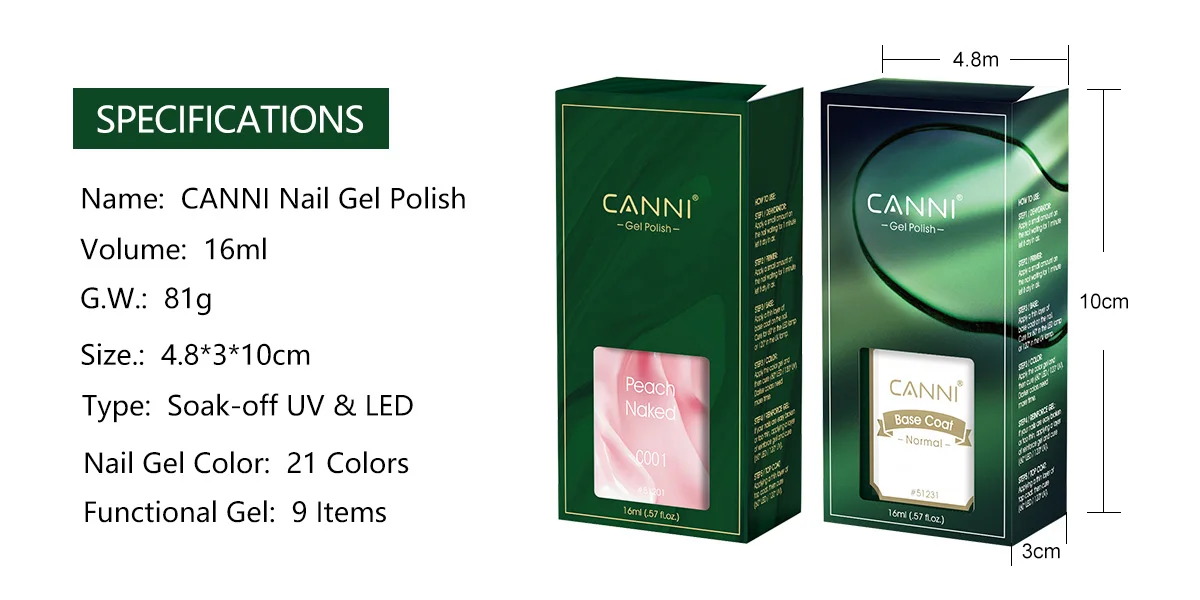 CANNI 16ml Diamond Top Coat TPO-FREI HEMA-FREI Abziehbarer UV-LED-Gel-Lack Nagelkunst Hochglanz-Schutzlack Nagelgel – Detail 3