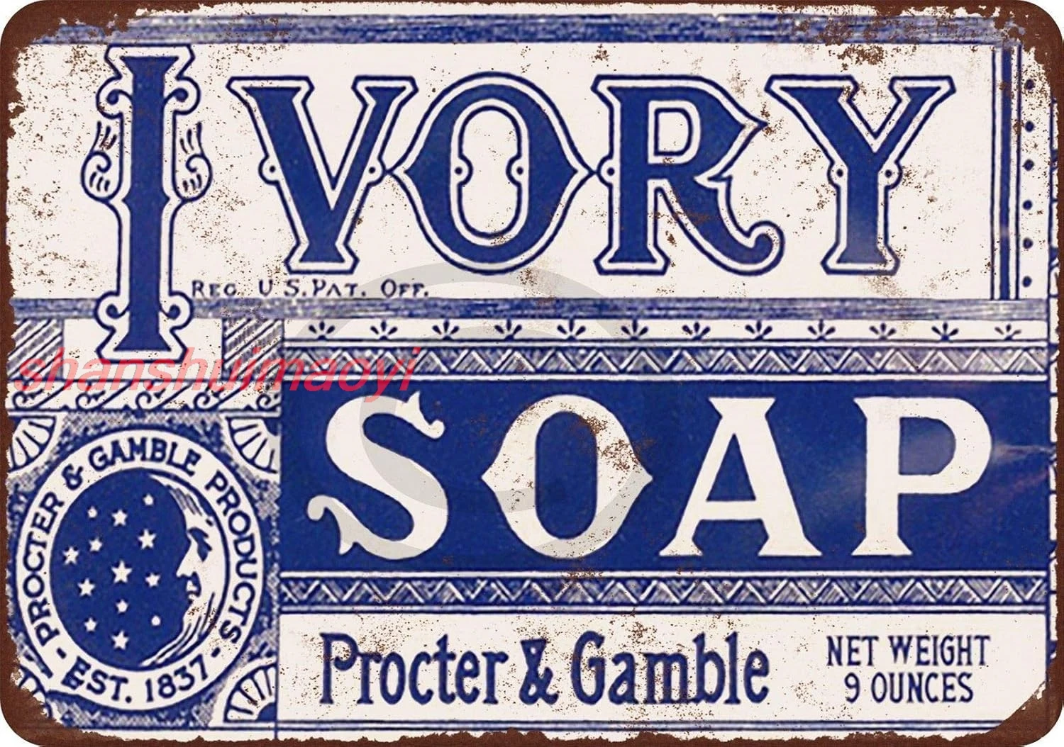 Kexle Laundry Room Decor Art Metal Signs Vintage Retro 1921 Ivory Soap Bar Retro Style Tin Sign 8
