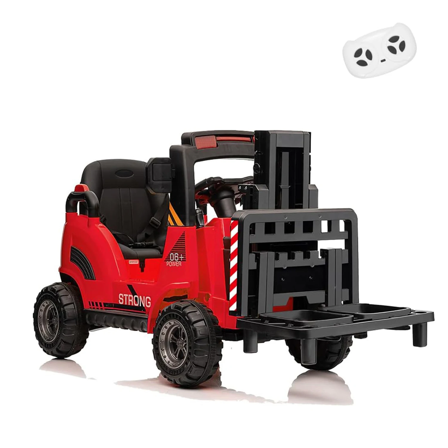 Voiture électrique 12V pour enfants, avec télécommande, fourchette et palette relevables, musique, USB, ceinture de sécurité, 2 Modes de vitesse pour 3 à 8 ans