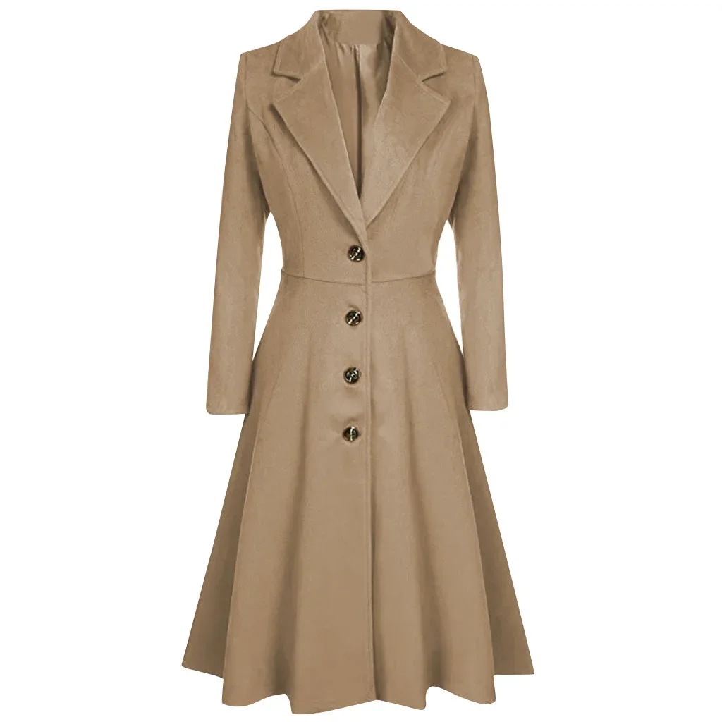 Winter jacken für Frauen 2024 Herbst Winter Revers knopf langer Trenchcoat Windschutz mantel Frauen jacke куртка женская