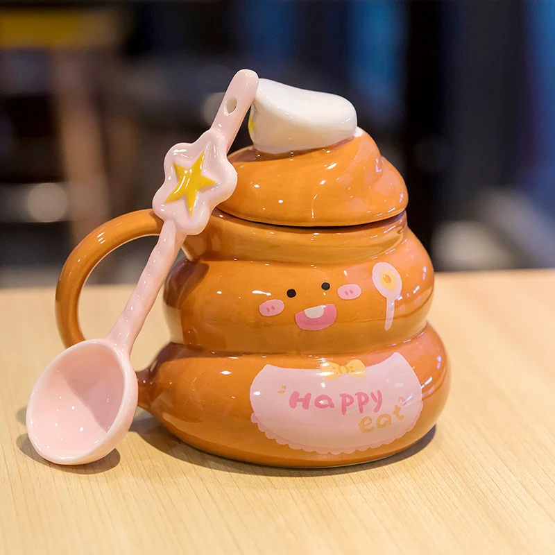 Poop Funny Ceramic Water Cup Girl's Gift Strange Teacup Abstract Alien Mug