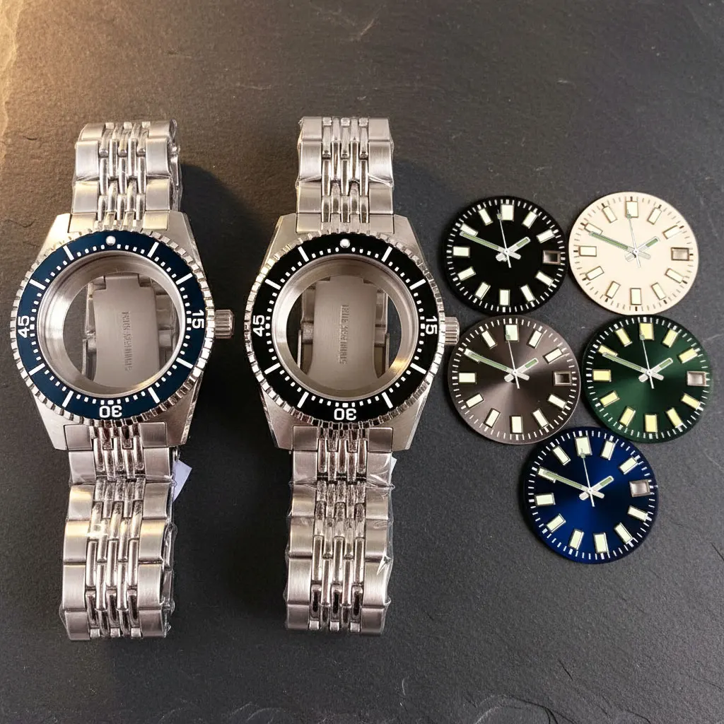 

For 62MAS 200m Waterproof Watch 40mm Modified Case Steel Bracelet Dial Fit NH35 NH36 ETA2824 PT5000 Double Bow AR Sapphire Glass