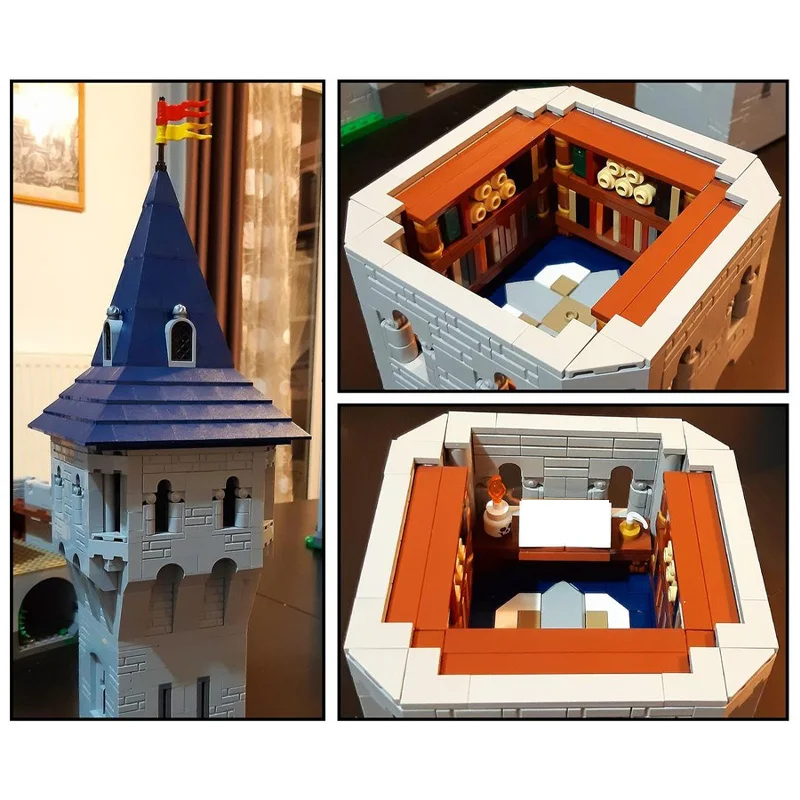 Model niskiego dziedzińca z serii Castle MOC Building Blocks - Kreatywny zestaw montażowy - Idealny prezent świąteczny dla entuzjastów architektury