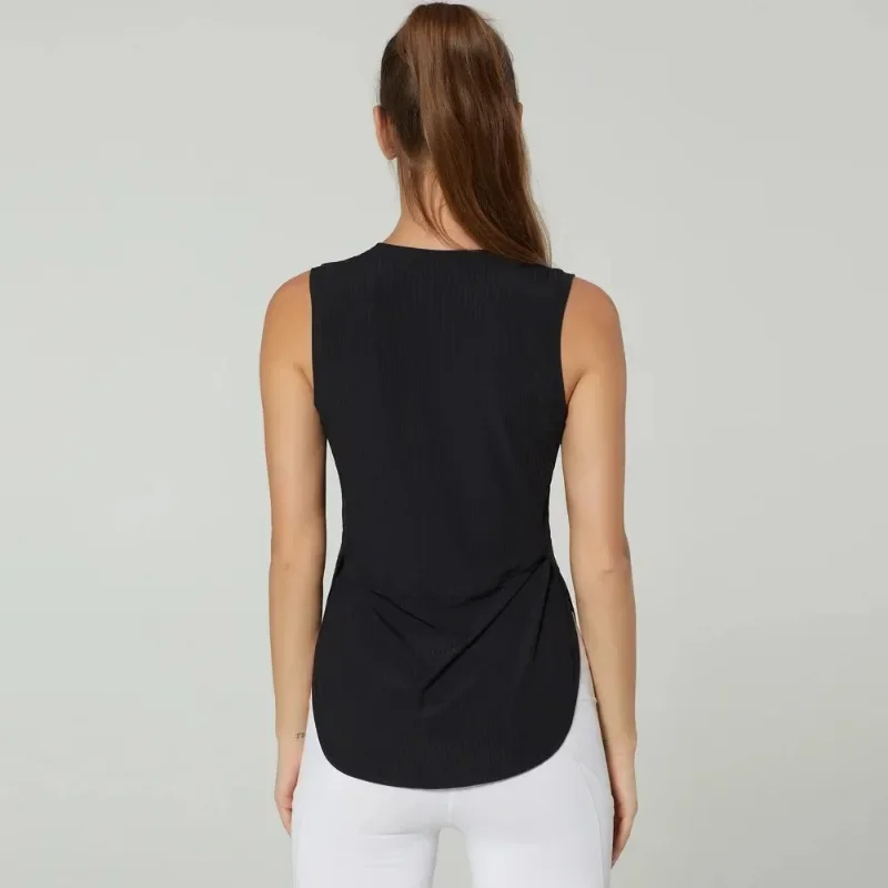 Camiseta deportiva sin mangas para mujer, Top corto para gimnasio, ropa de Yoga, chaleco para Fitness, ropa deportiva para correr y correr