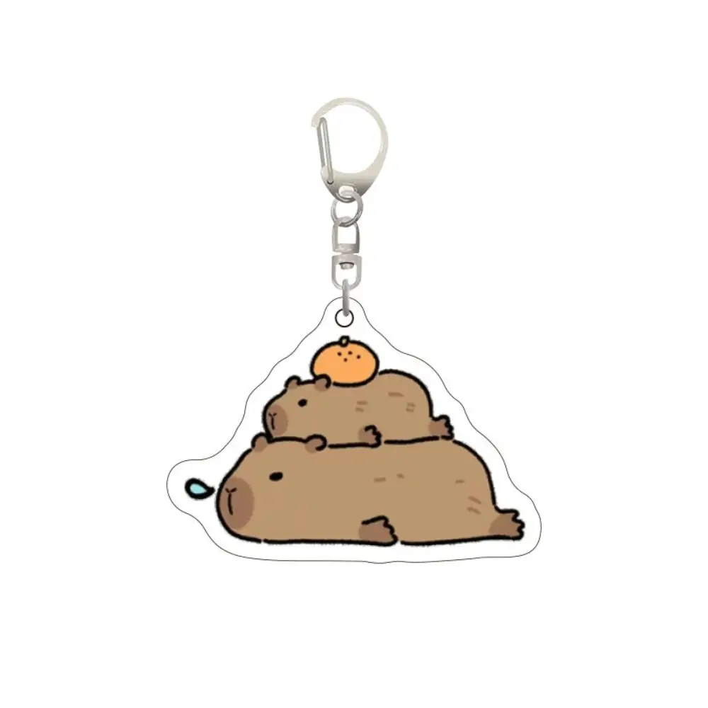 كابيبارا كابيبارا سلسلة مفاتيح مصنوعة من الأكريليك الإبداعي كابيبارا حقيبة معلقة مضحك لطيف كابيبارا قلادة ظهره ديكور