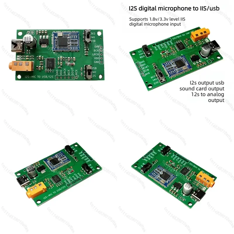 Compatible With IIS Digital Microphone Interface Board 16bit 48kHz USB Sound Card PCM5102 Analog Output Module