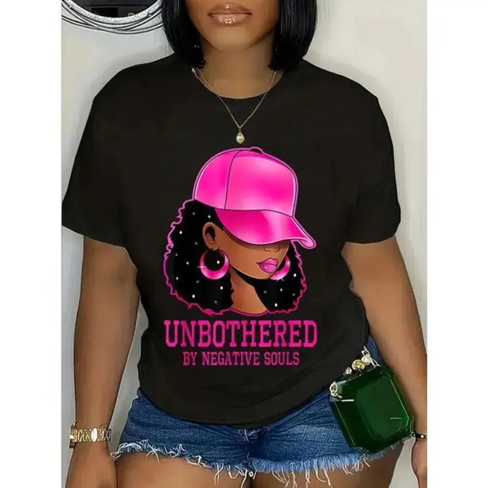 [100% Cotton] 100% Cotton African American Afro Queen Sassy Black Woman Unbothered T-Shirt T-Shirt For Men And Women