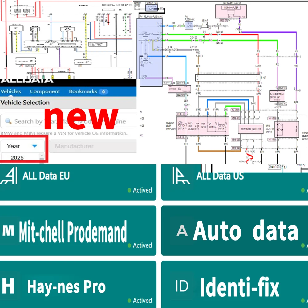 NEW Wiring Diagrams Alldata Full Version  Software Alldata All Data Auto Data for Mit-chell Ide-ntifix Online Account Working