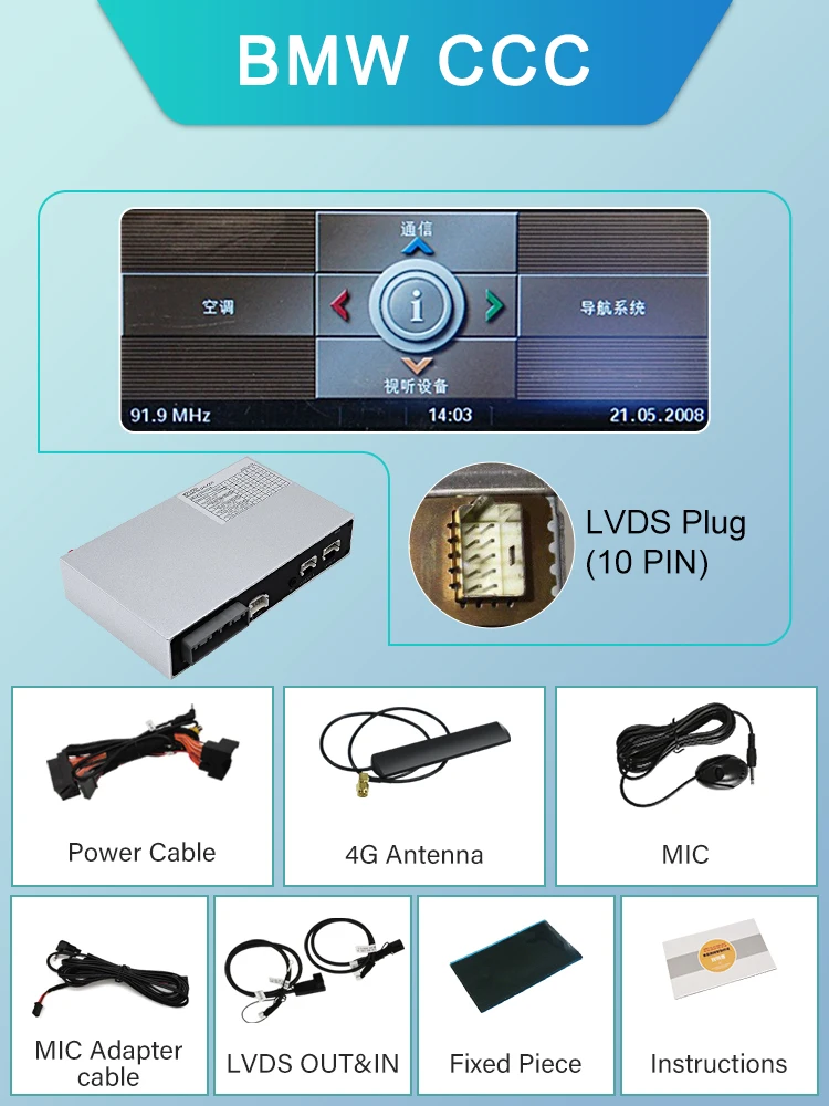 stwei Drahtloses CarPlay-Modul für BMW 3er E90 E91 E92 E93 5er E60 E61 CCC 2005-2008 CIC 2009-2012 Auto Play Android Auto 4