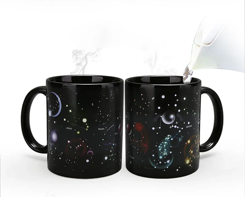 New 12 constellation color change mugs,porcelain mug Hand-painted Starry sky puer tea mug coffee cup Drinkware unique gift