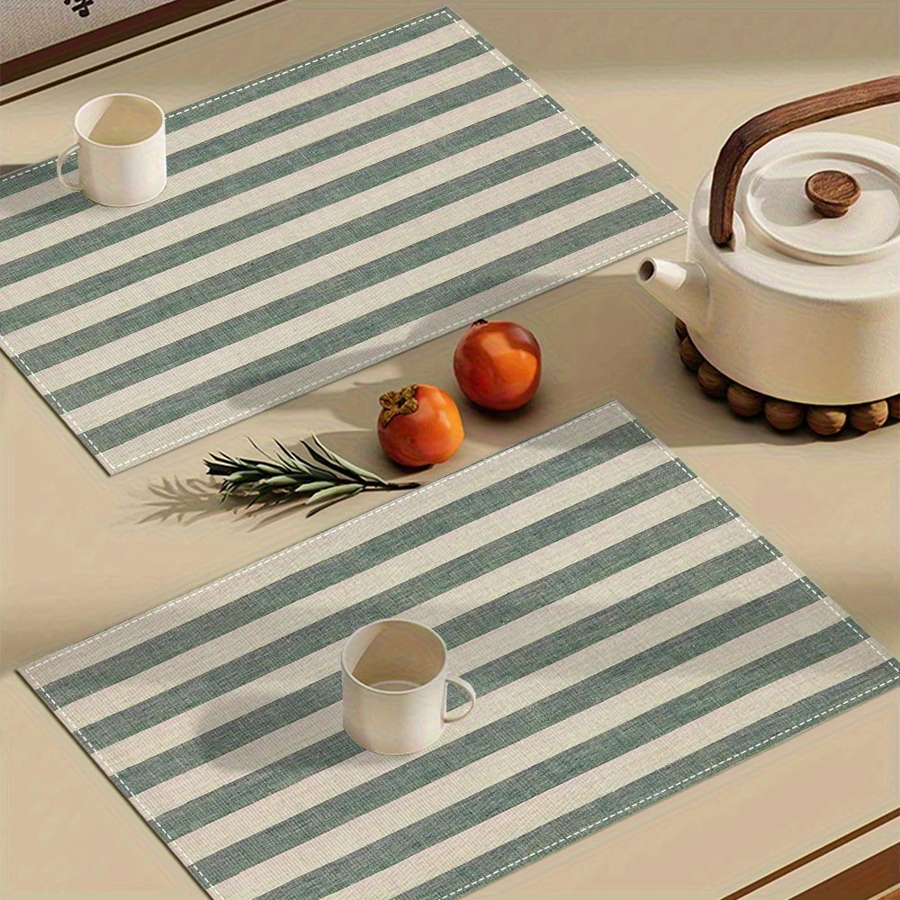 

VIKAMA 4/6PCS modern minimalist line design dining mat kitchen dining table mat cup mat home dining table decoration