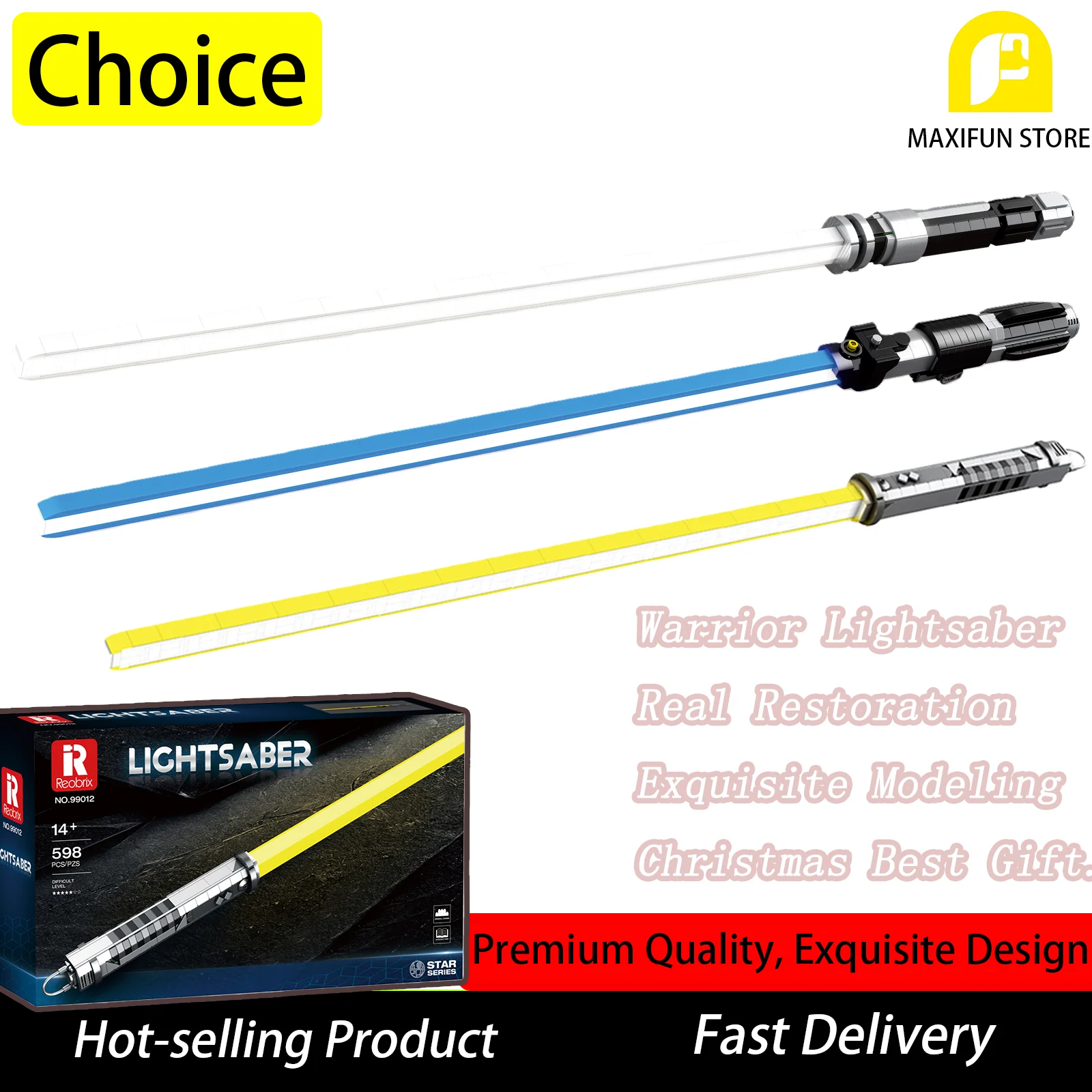 

MOC 596PCS Sword of Power Building Blocks Set Cool Warrior Saber Toy Construction Model for Kids Adult Fans Chrismas Gift