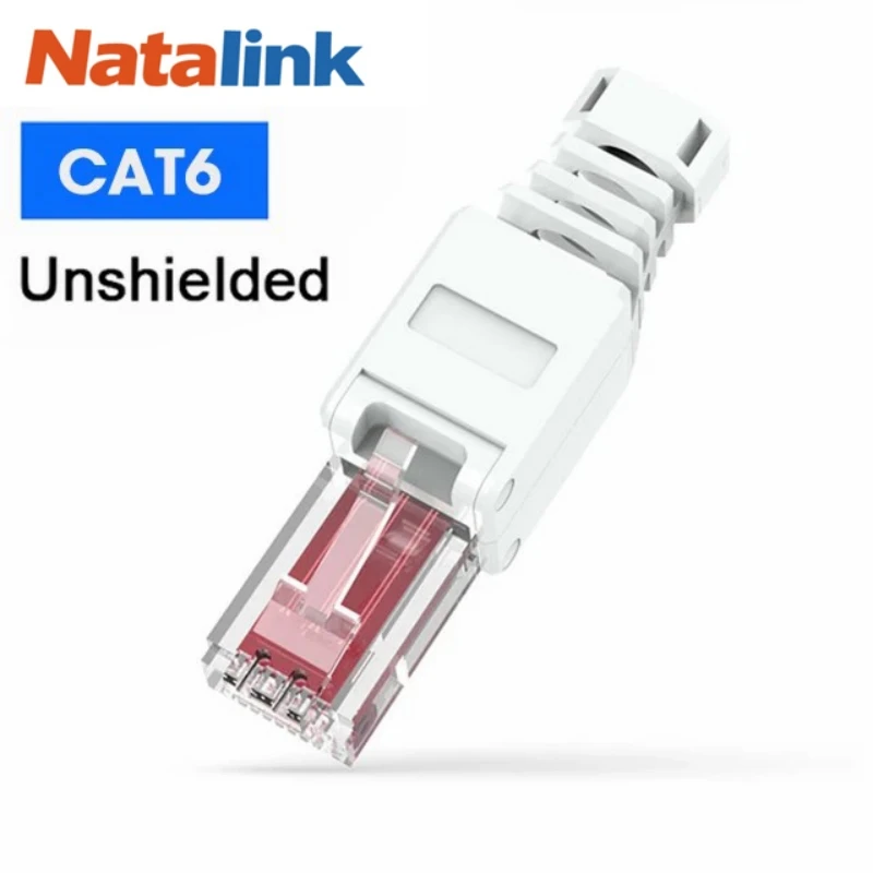 Natalink 6PCS Tool Free RJ45 Connector for UTP CAT6A/CAT6/CAT5E, Tooless Internet RJ 45 for 23awg-26awg, Toolless LAN Cord Ends