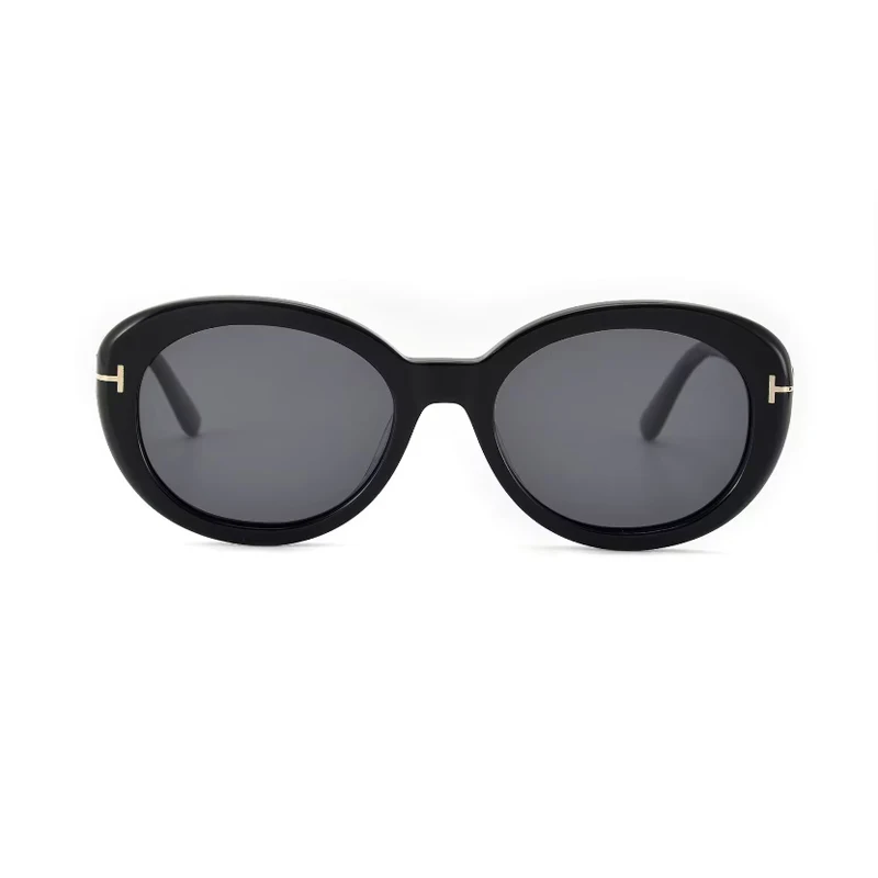 

Cat-Eye Sunglasses, Round Polarized Anti-Uv Black Leopard Print Plate, High-End Sunglasses for Women