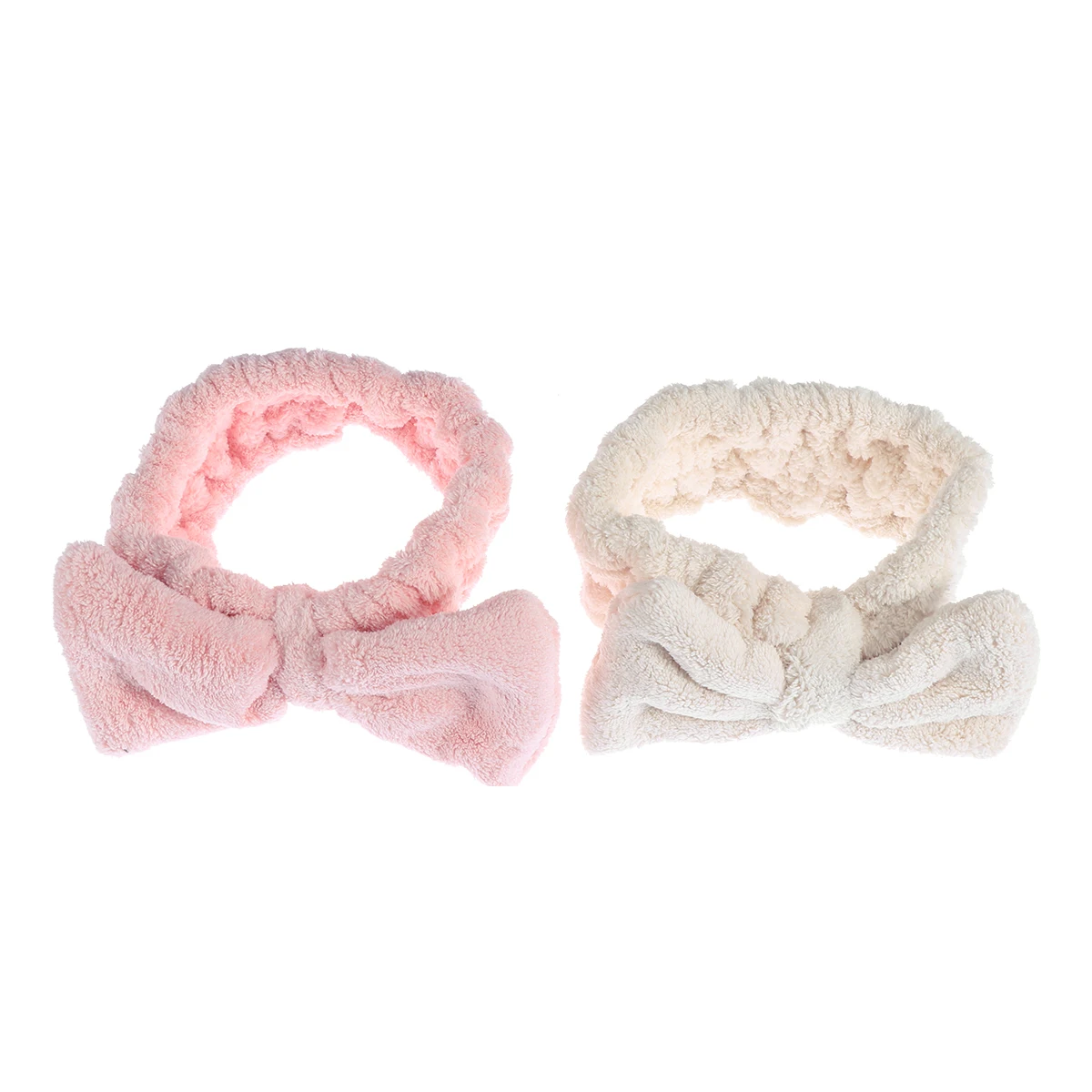 

2 pcs Coral Velvet Hairband Bowknot Makeup Headpin Yoga Accessories Elastic Face Wash Band Warm Breathable LongUse