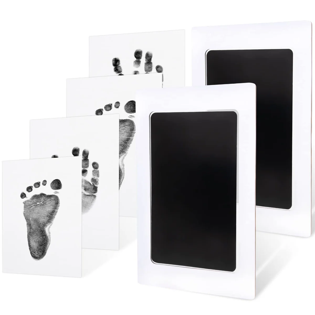 Paw Print Kit for Dog Cats, 4 Inkless Print Pads, 8 Imprint Cards, Nose Print Stamp Pad for Dogs, Touch Footprint Kit