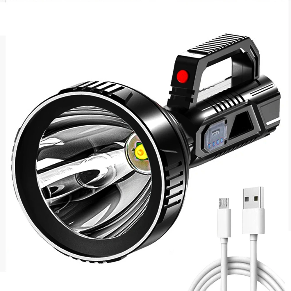 

3 Modes LED Flashlight Portable Handheld Spotlight USB Rechargeable Life Waterproof for Camping Hiking Fishing Emergency