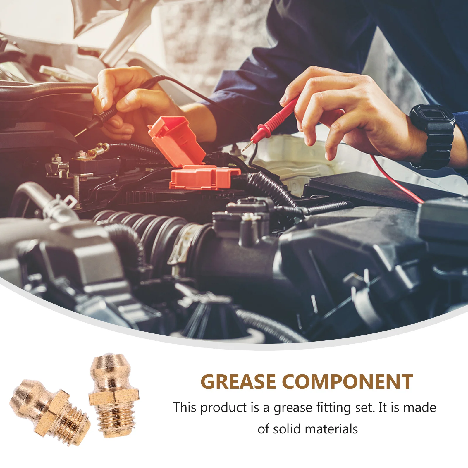 

25pcs Grease Nozzle Kit Straight Angled Zerk Fittings Brass For Automotive Industrial Lubrication Hydraulic Machinery