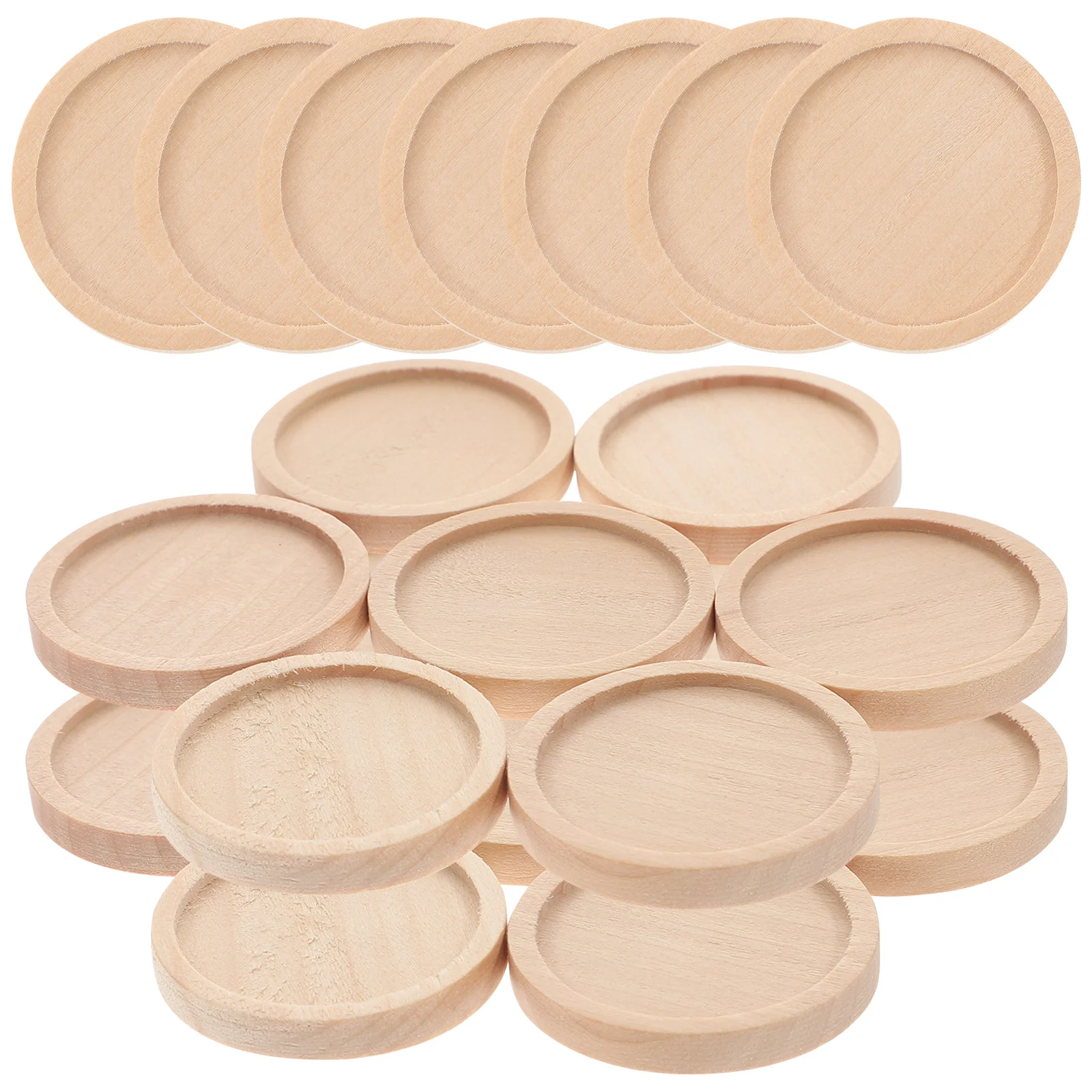 20 قطعة قاعدة مجوهرات مستديرة الخشب الكاكي 35 مللي متر القطر الخارجي 30 مللي متر القطر الداخلي قلادة الصواني DIY بها بنفسك الحرفية صنع الملحقات #5