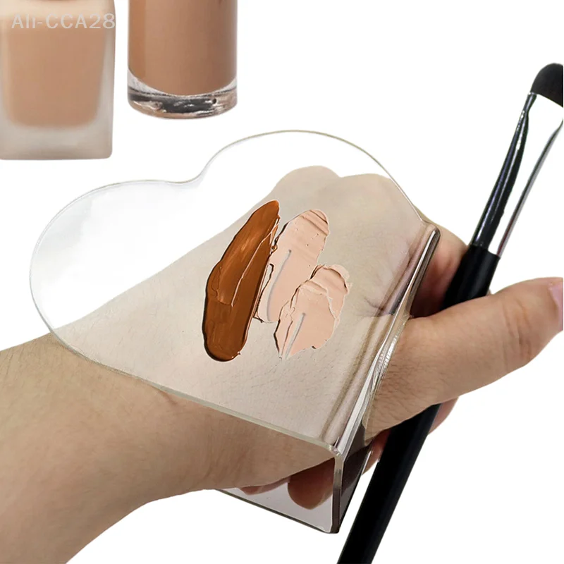 1 Stück Acryl-Make-up-Paletten, Mischtablett, klare, handgehaltene Liebes-Herz-Paletten für Kosmetik, Nagelkunst