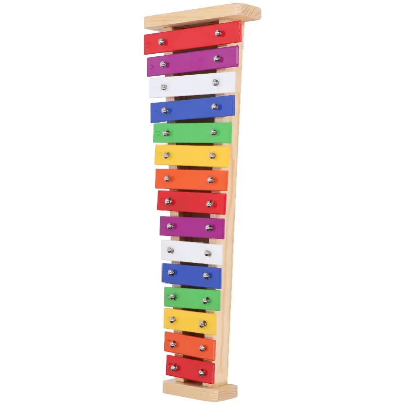 15 ملاحظة إكسيليفون أداة إكسيليفون تعليمية ملونة مع 2 مطرقة للأطفال