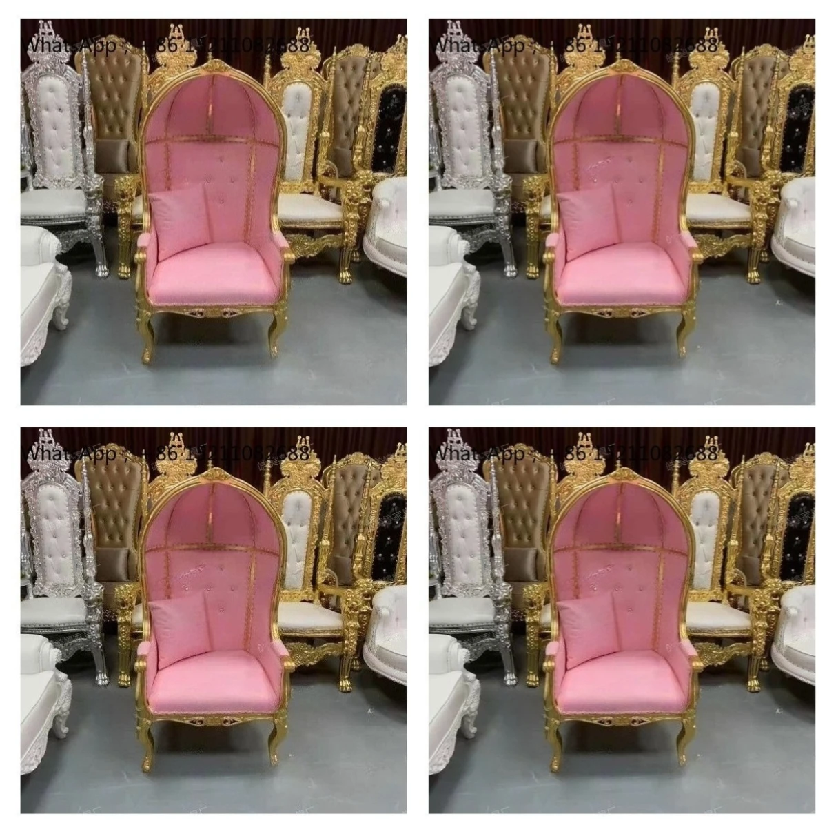 LLY Birdcage Chair King Queen Luxury Image High Back Chair Photography Shooting Prop Chair