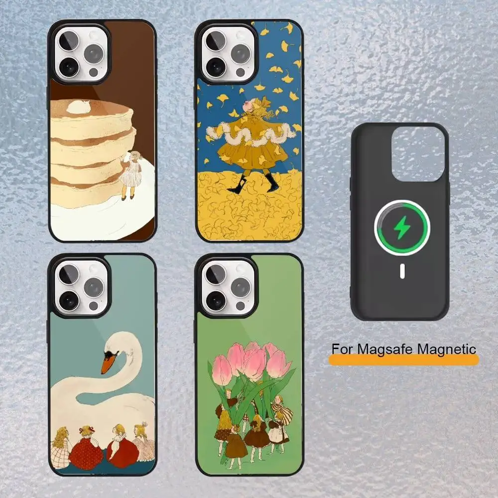 

Kurahashirei Phone Case for iPhone 17,16,15,14,13,12,11 Plus,Pro Max Magnetic Wireless Charging Cover