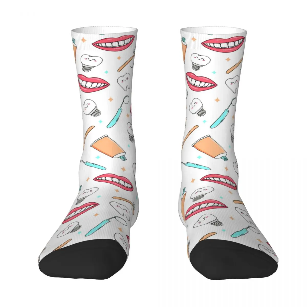 

Носки с стоматологическим узором в стиле Харадзюку, супер мягкие чулки, всесезонные длинные носки, аксессуары для подарка на день рождения унисекс
