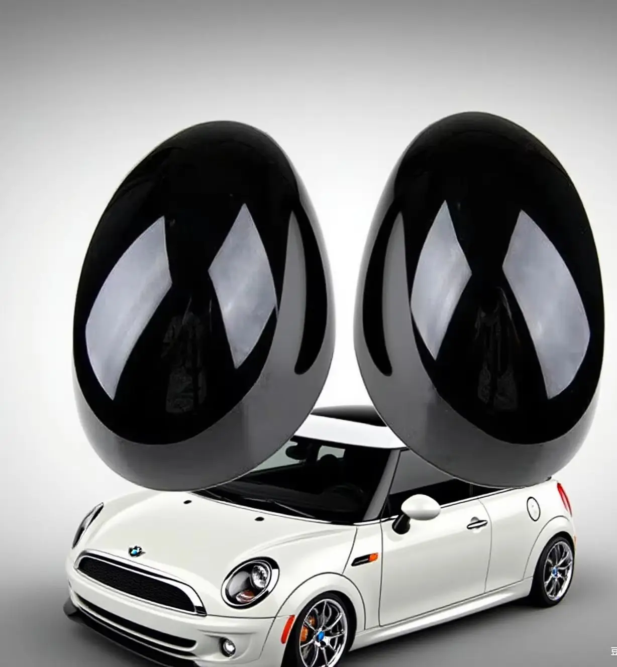 

2Pcs Gloss Black Wing Mirror Cover Caps for BMW Mini F54 F55 F56 F57 F60 Exterior Accessory