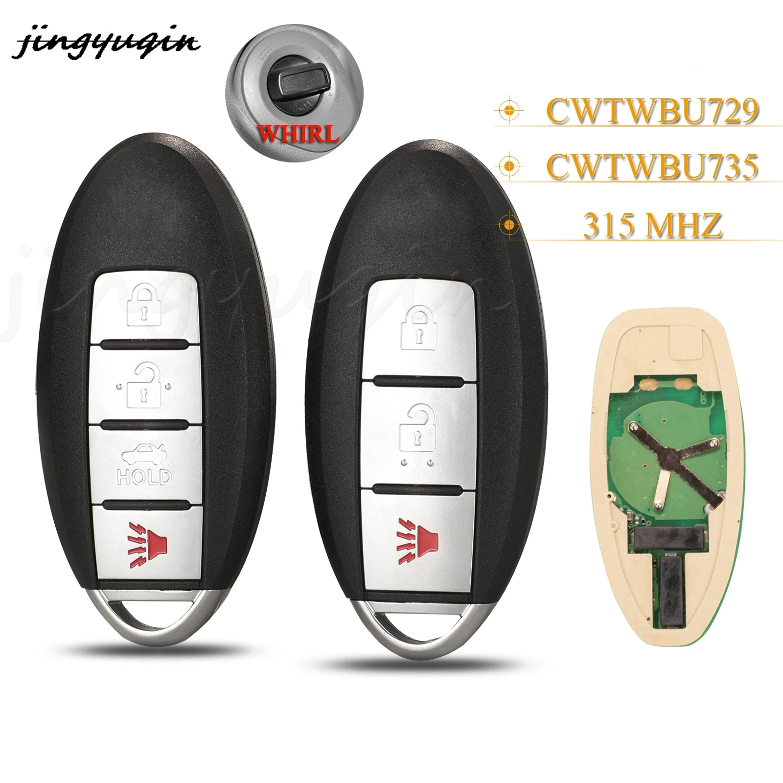 

jingyuqin 3/4 Buttons Remote Car Key Fob 315Mhz For Nissan Tiida Qashqai Altima Maxima Sentra Teana Xtrail CWTWBU729 CWTWBU735