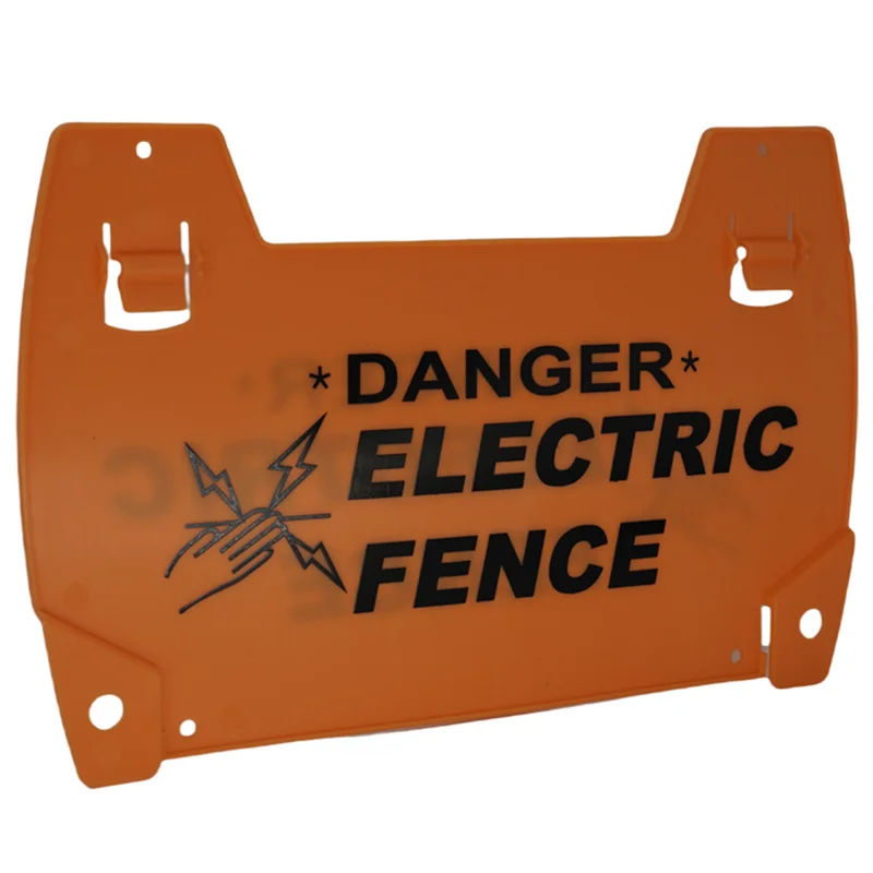 Electric Fence Warning Sign for Farm Garden Livestock Chick Dog Sheep Animals Fencing Plastic Danger Warning Board Sheet Orrange