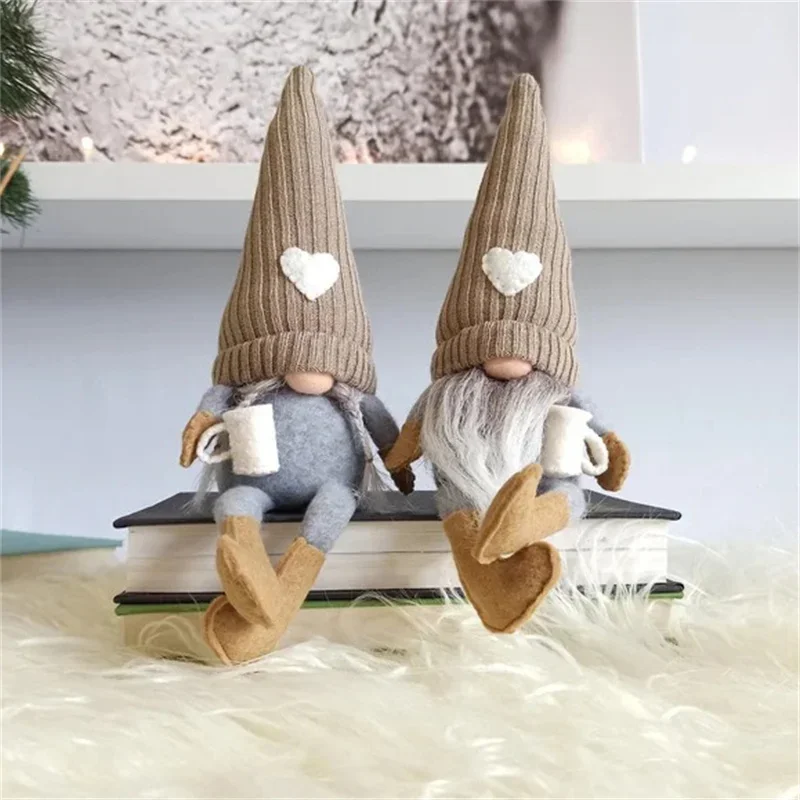 Knitted Faceless Doll Hanging Legs Hand Ground Coffee Dwarf Figure Family Bedroom Tabletop Decoration Doll Baby Companion Toys