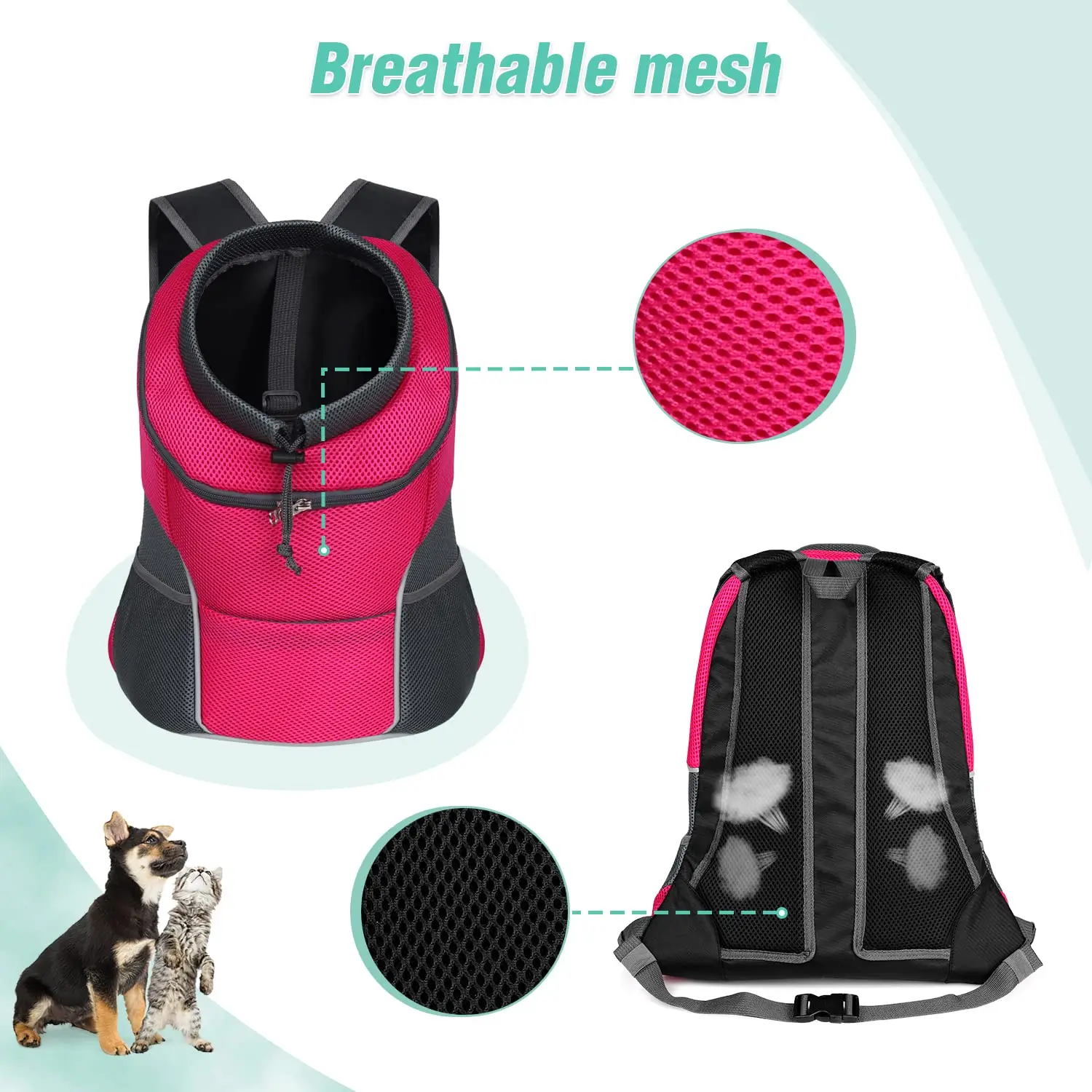 Pet Dog Travel Backpack Portable Outdoor Breathable Mesh Cat Puppy Double Shoulder Carrier Bag for Small Large Dogs Pet Supplies