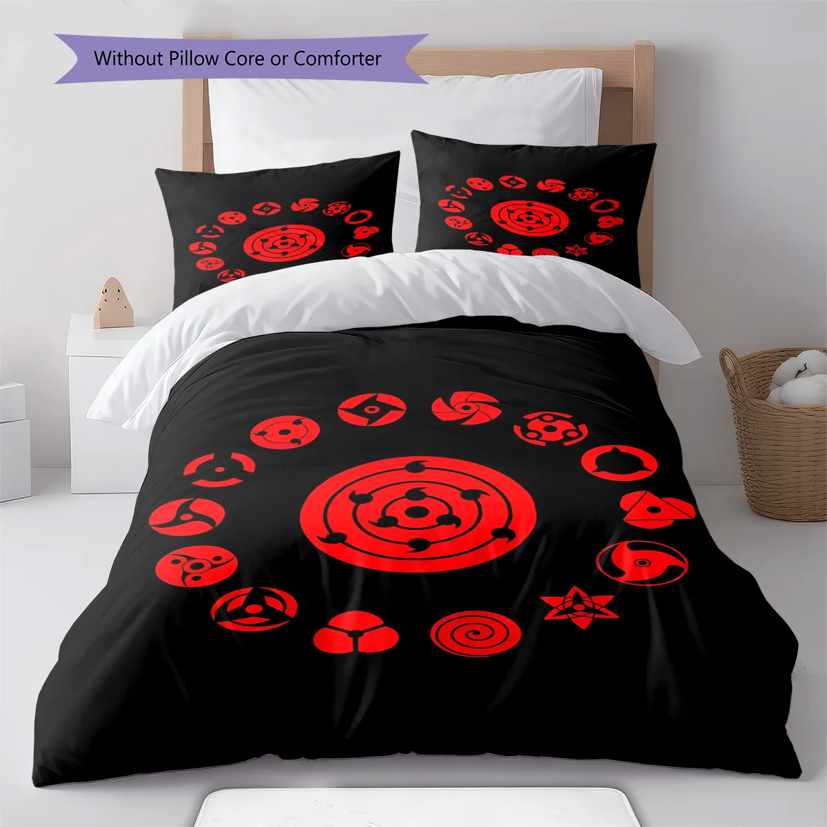 Naruto Magical Glow Dynamic Pose Bedding Set Anime Duvet Cover Polyester Soft Comforter Bedroom Set -QJY
