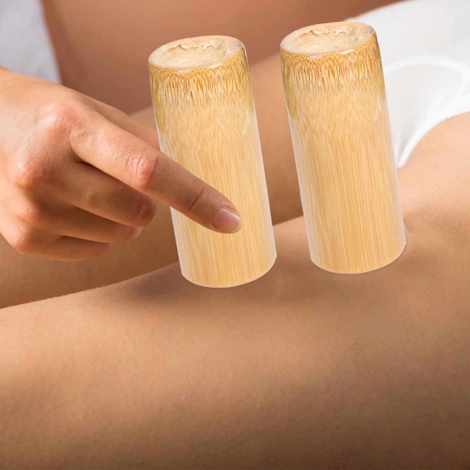 

5pcs Bamboo Cupping Cups Premium Suction Body Massage Tool Household Supplies Professional Jar For Skin Lymphatic Drainage