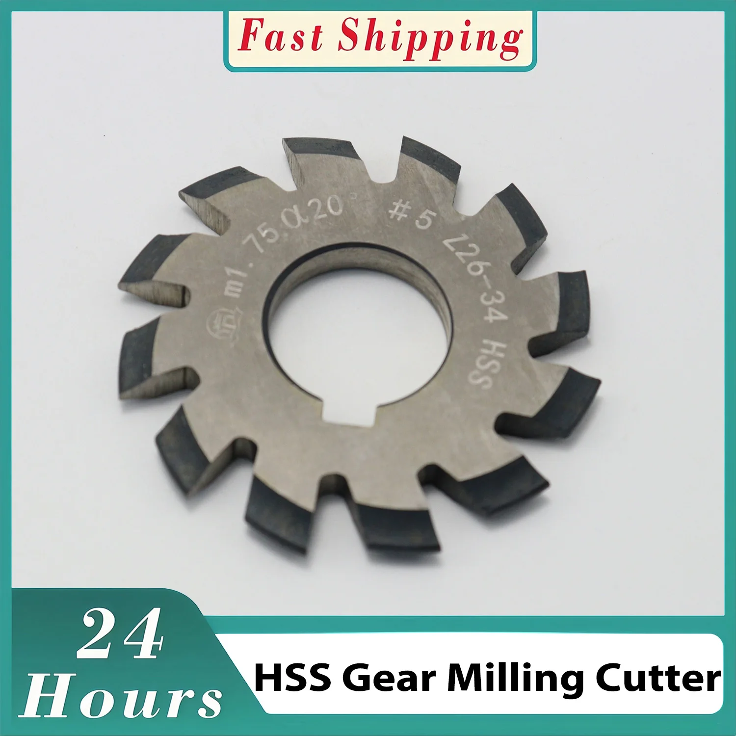 

Фреза зуборезная HSS (1 шт.), №1–№8, для нарезания прямозубых шестерен, PA20, для металлообработки