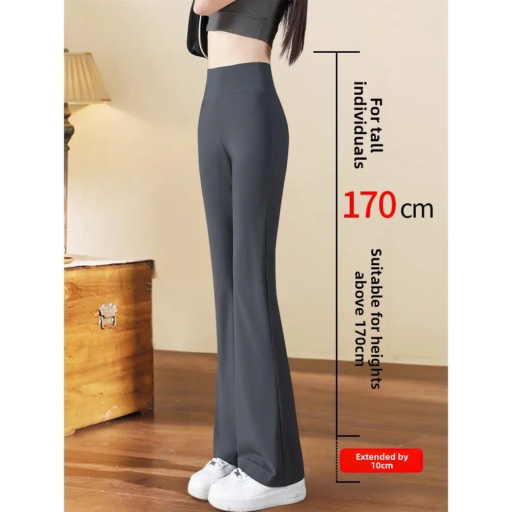 High Waist Fleece Lined Yoga Pants Women's Bell Bottom Casual Trousers Long Length Slimming Bootcut Shape Enhancing