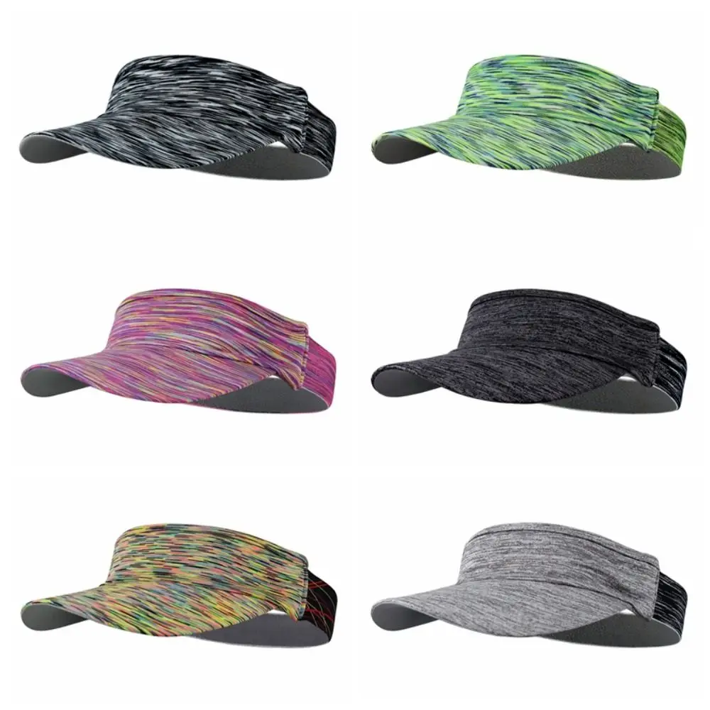 Summer Sweat Absorbent Empty Top Hat Breathable Quick Drying Topless Visor Cap Adjustable Mixed Colors Sports Hat Tennis Beach