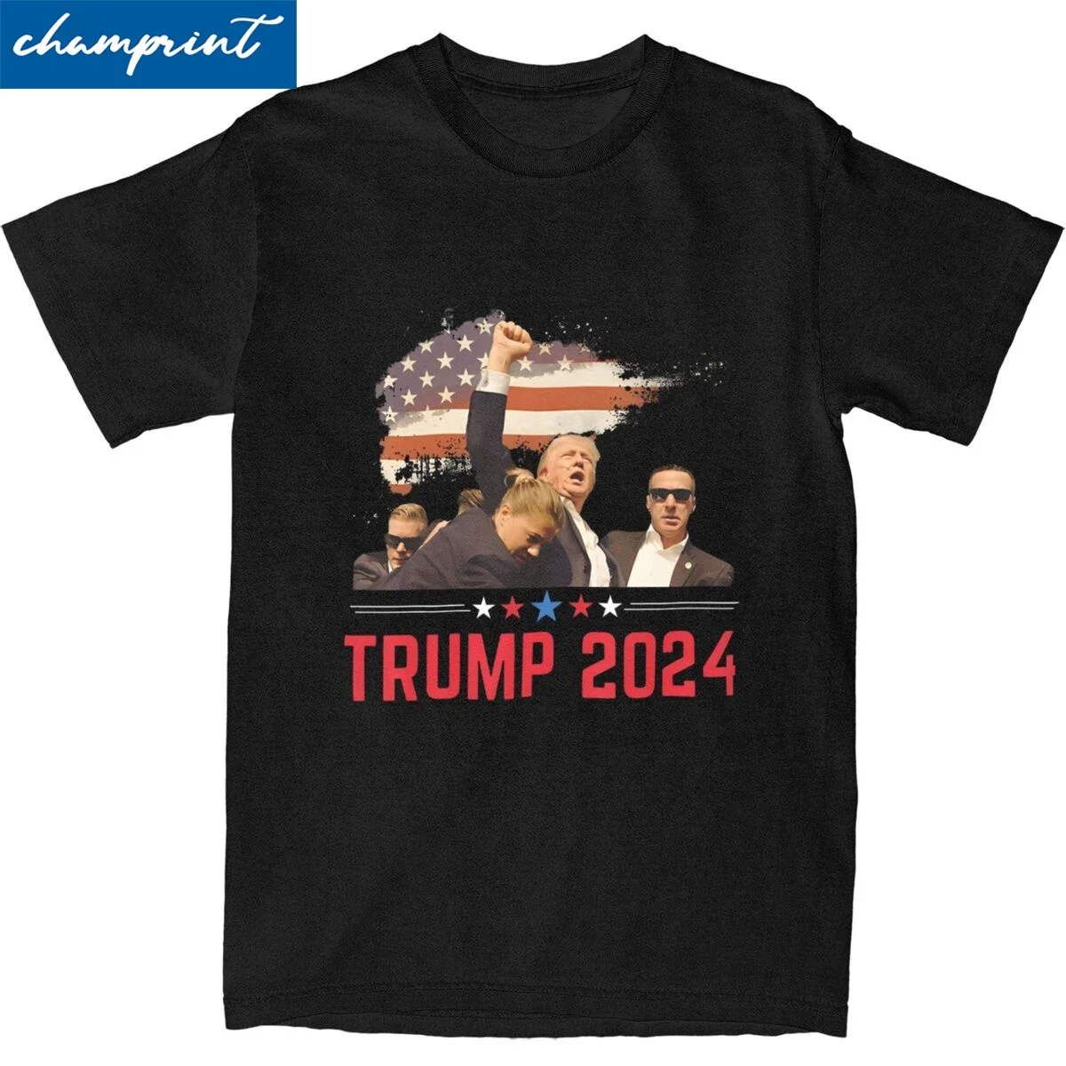 Hip Hop Trump Political Pennsylvania Shooting Tshirt Men O-neck Short Sleeve Top Tee Cotton Summer Top Tee