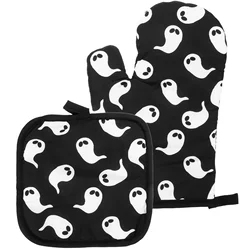 Food Oven Gloves Halloween Microwave Pad for Cooking Kitchen Mitt Non-slip Mitten and