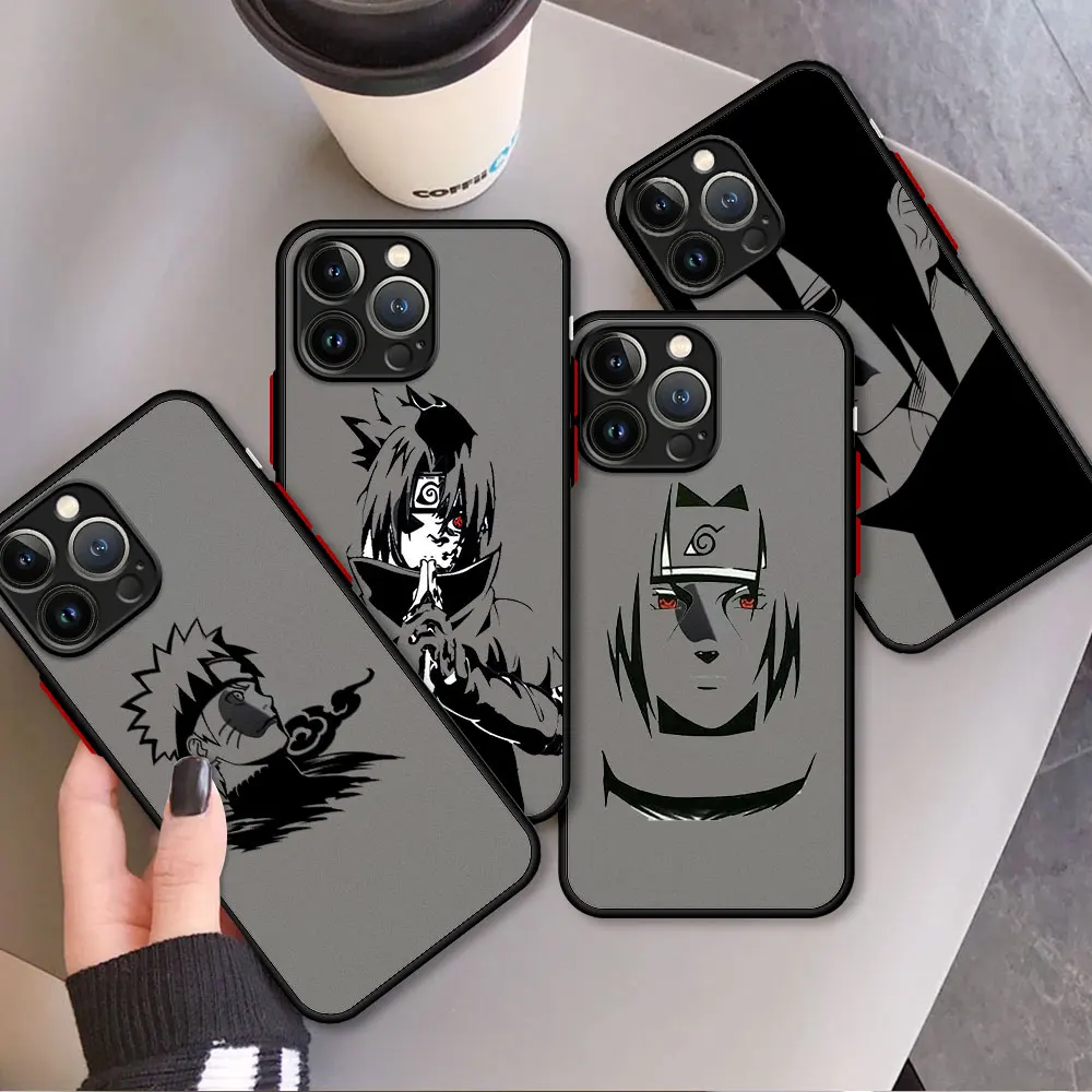 Custodia per Apple iPhone 15 11 14 13 Pro Max 12 Mini 7 8 Plus SE XS XR 6 6S Cover posteriore per PC Luxury Fundas N-Naruto Anime Japan