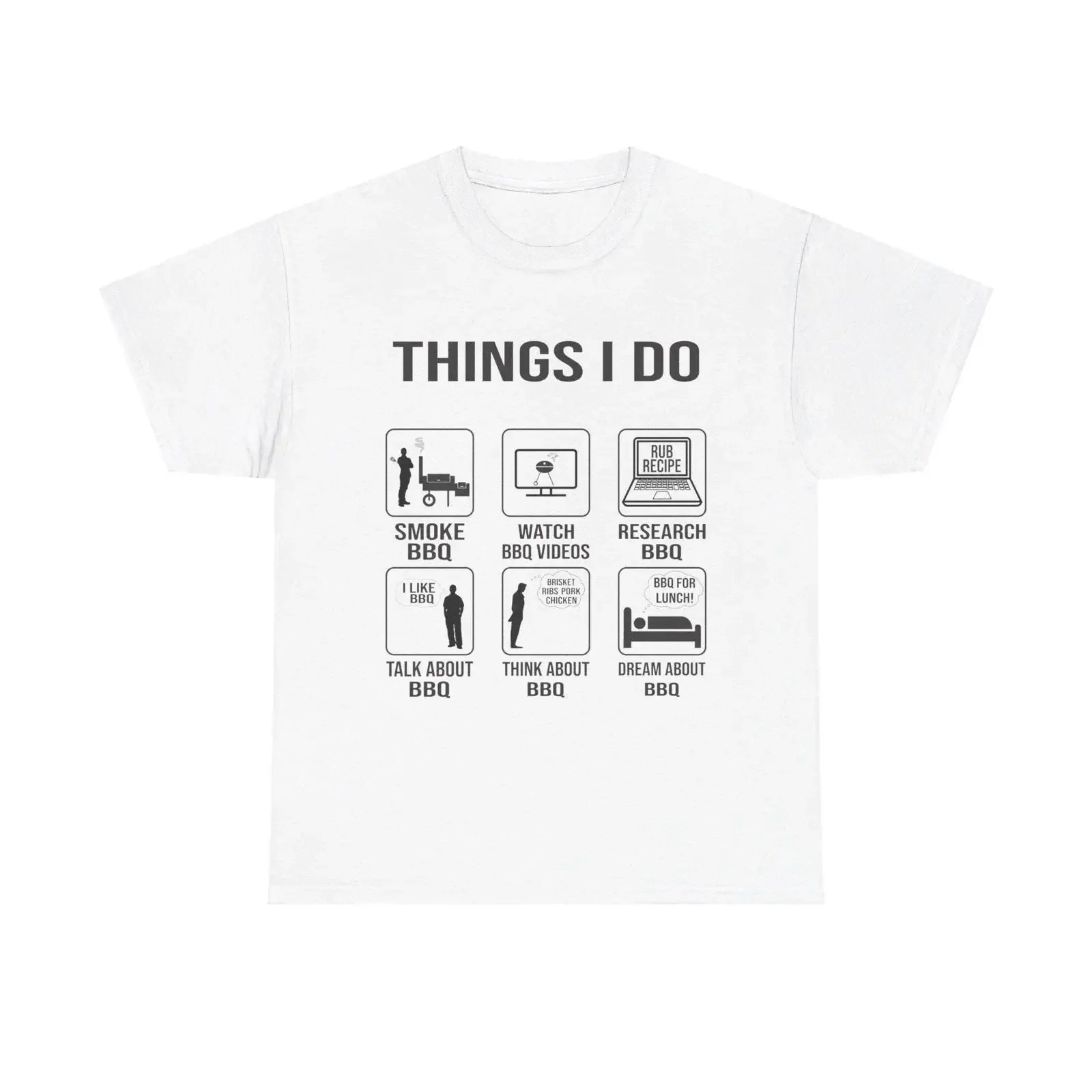 Things I Do BBQ shirt Pitmaster Enthusiast vintage Washed Unisex homme streetwear designer clothes graphic fashion Breathable