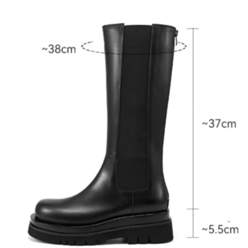 أحذية تشيلسي طويلة أحذية للرجال جلد طبيعي سميكة سوليد الارتفاع زيادة الأحذية النمط البريطاني الفاخرة جلد البقر أحذية طويلة #2