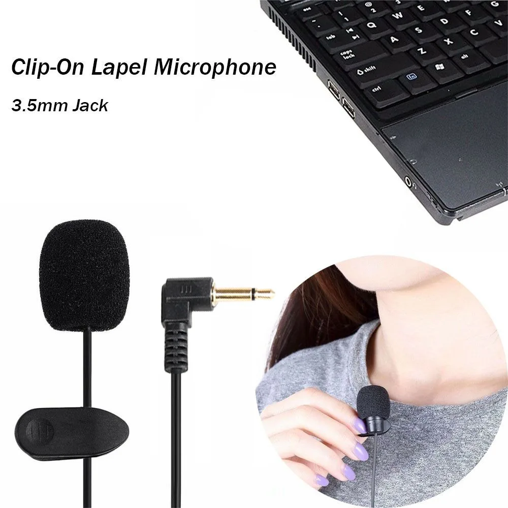 Noise Reduction Mini For Phone Laptop Audio Wired Recording Teaching 3.5mm Jack Lavalier Condenser Mic Clip-On Lapel Microphone