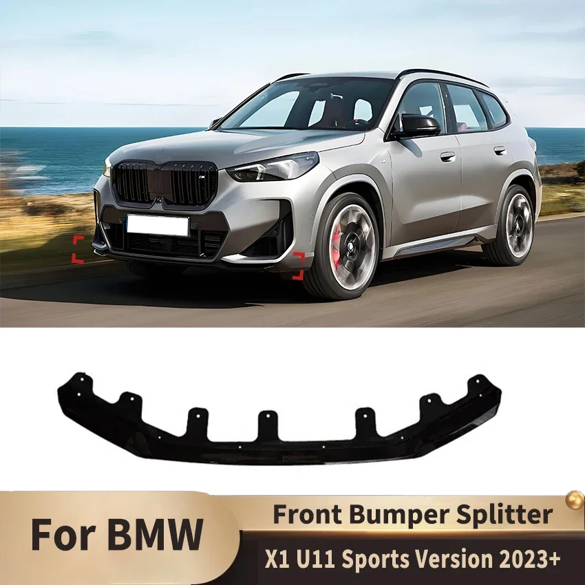 Car Front Bumper Lip Chin Spoiler Splitter Bodykit Diffuser for BMW X1 U11 Sports Version 2023+ New Arrivals Cars Accessories