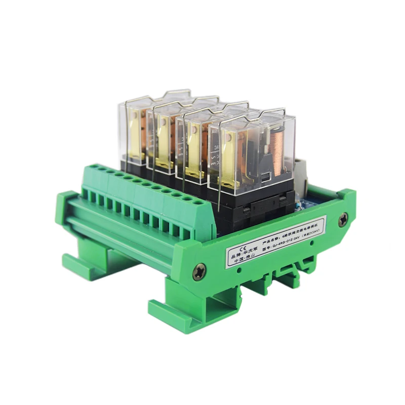 Original Huaqingjun 4-Channel 1NO 1NC Relay Module G2R-1 10A Relays for PLC Expansion Board